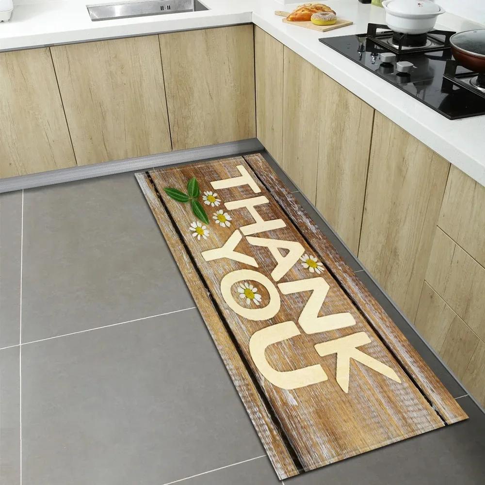 Wood Texture Pattern Home Kitchen Floor Mat Door Front Decoration Floor Mat 40x60cm