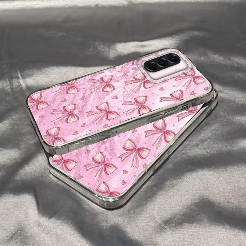 For Samsung Galaxy A56 A16 A26 A36 A06 A55 A35 A25 A15 A12 A32 A22 A14 A54 M22 M12 Luxury Butterfly Bow Print Laser Phone Case