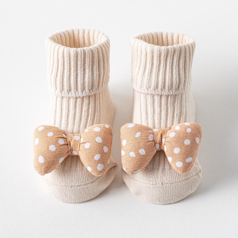 Unisex Baby Non-Slip Cotton Socks, Mid-Calf, Ages 0-3, All Seasons