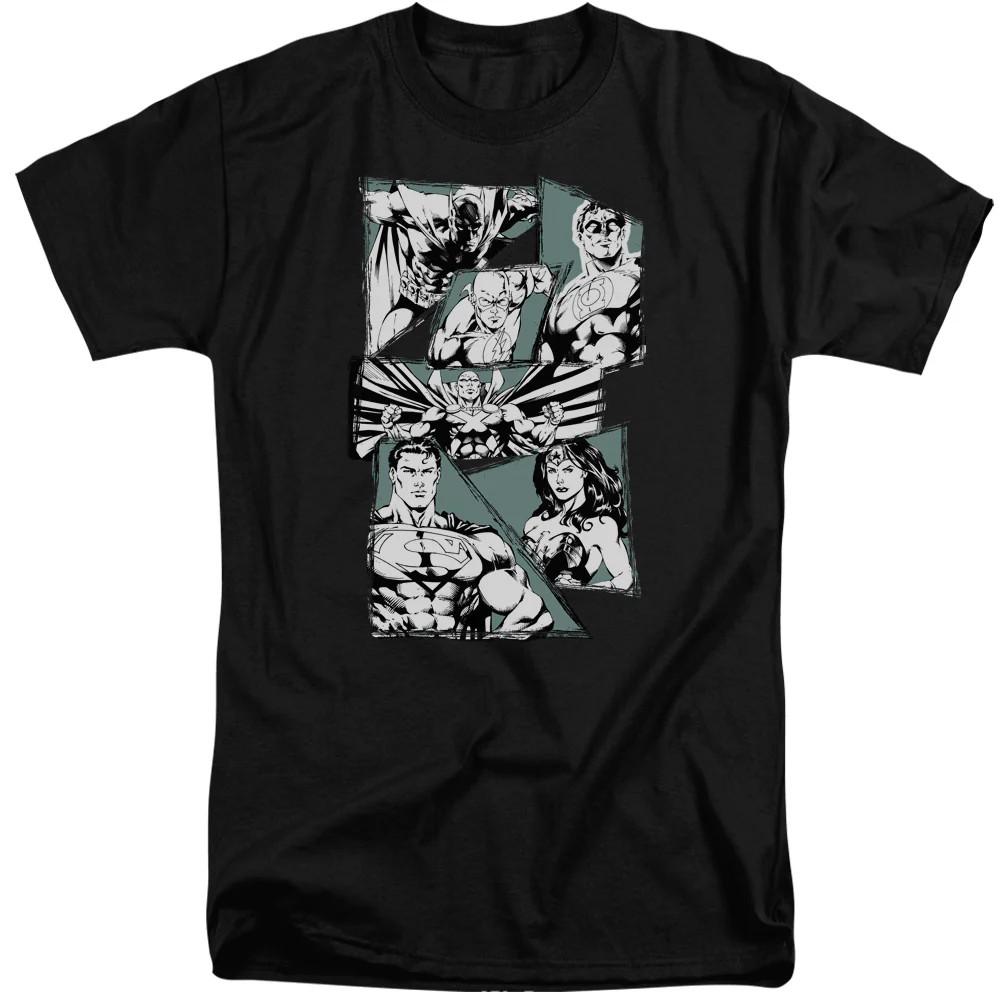 Justice League a Mighty League Mens Tall T Shirt Black