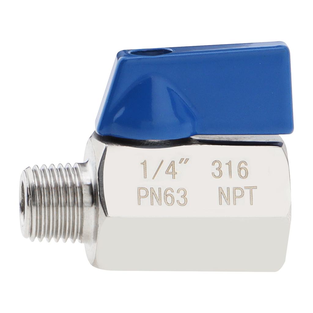 1/4inch NPT Female Male Thread 316 Stainless Steel Mini Ball Valve for Water / Motorcycle Tank, Heavy Duty Ball Valve Shut-off Valve
