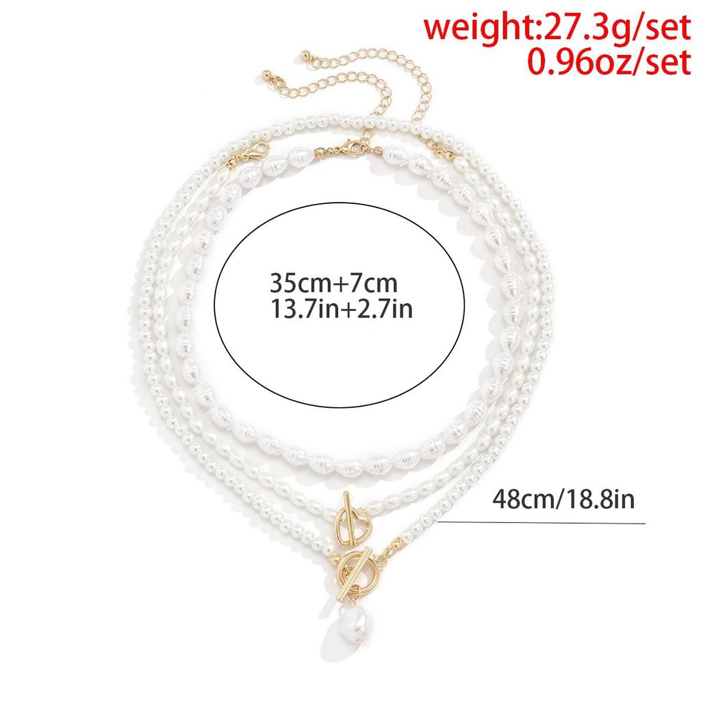 European and American, Temperament Baroque Special-shaped Pearl Necklace, Creative Irregular Chain Collarbone Necklace for Women