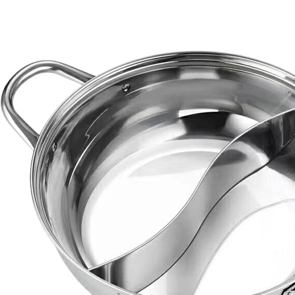 Mandarin Duck Pot Shabu Stainless Steel Cooking for Induction Cooktop Divided