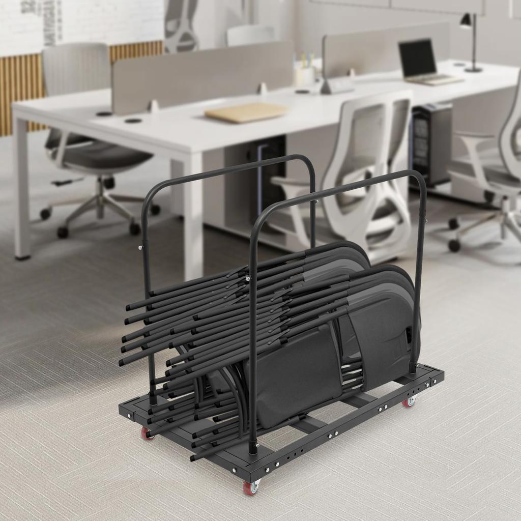 Large Capacity Rolling Cart, Folding Table Cart, Folding Table Trolley, 1*Folding Table Cart 1*English Manual 4* Wheels