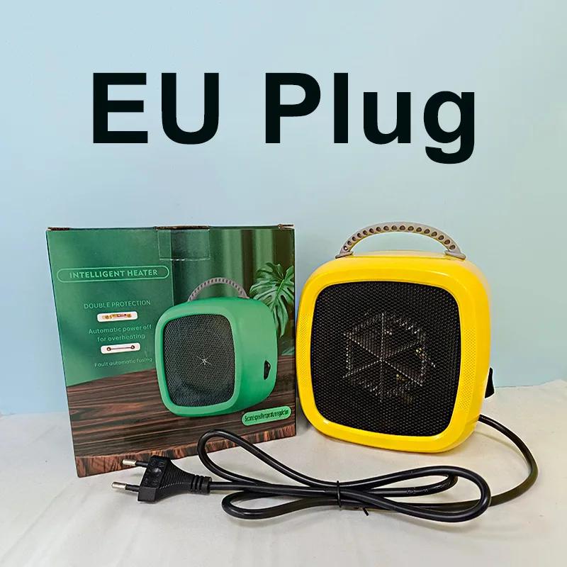 

Мини Настольный вентилятор с кнопочным переключателем и ручкой, небольшой бытовой обогреватель, зимний обогреватель, электрообогреватель, специальный обогреватель для офиса EU