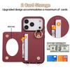 Crossbody Long Lanyard Lychee-patterned Grid Card Holder Phone Case For iPhone 17 Pro Max 16 Plus 15 14 13 12 11 Portable Cover