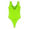 Women Glossy Sleeveless High Cut Tights Bodysuit Swimsuit One-piece Bathing Suit Stretchy Leotard Jumpsuit