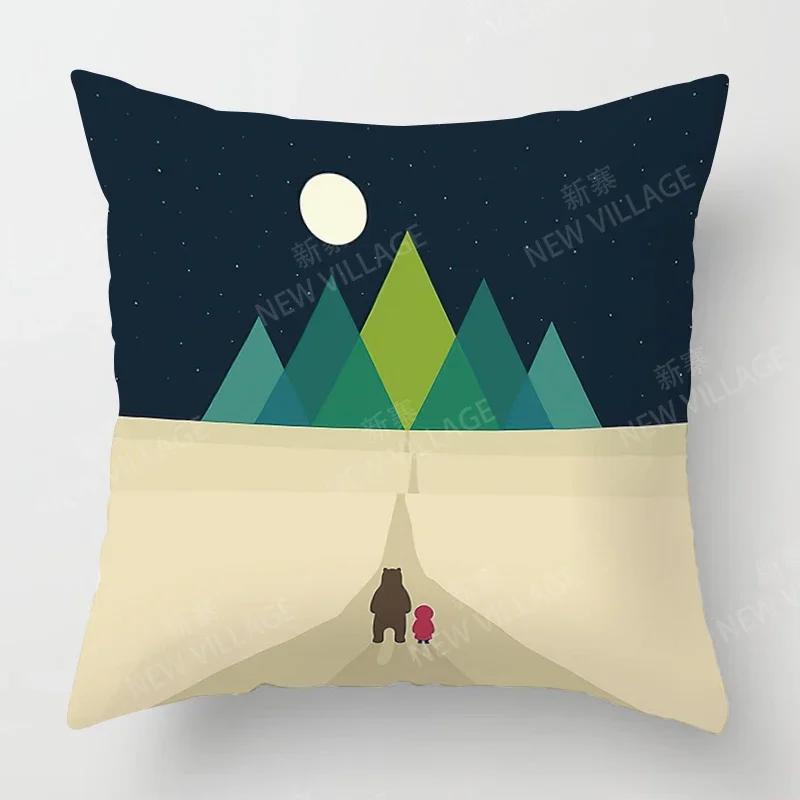 Nordic Home Decor Throw Pillowcase Sofa Cushion Cover Modern 45X45Cm 45*45 50X50 60X60Cm 40X40 Living Room Child Kawaii Cartoon