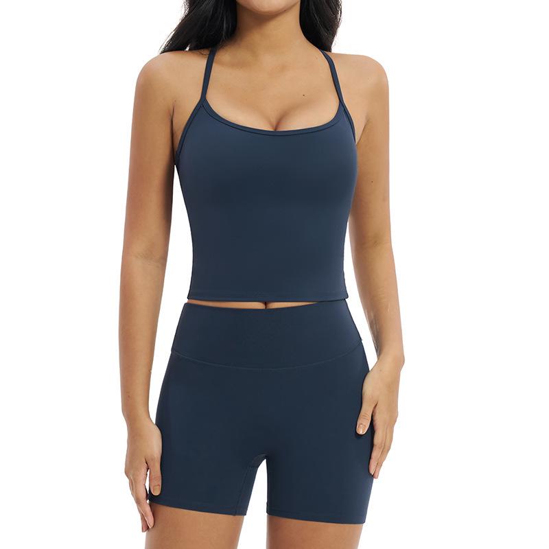 

Женский вязаный хлопковый комплект для йоги и бега с высокой талией и вырезом на спине L