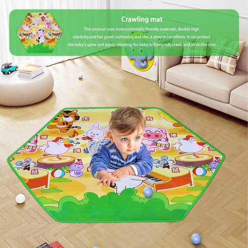 Newborn Floor Mat | Hexagonal Soft Elastic Waterproof Crawling Mat, Educational Playpen, Round Hexagonal Baby Crawling Mat, Baby Crawling Mat, Ball Po