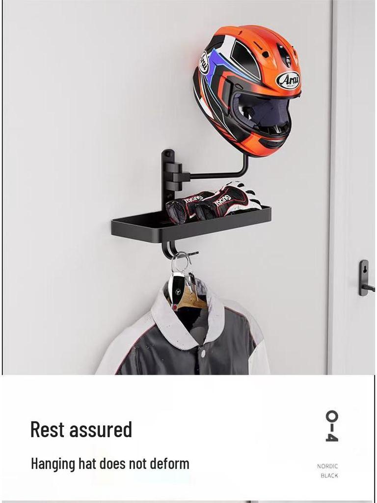 Wall-Mounted Punch-Free Helmet & Hat Rack - Anti-Deformation Storage Solution