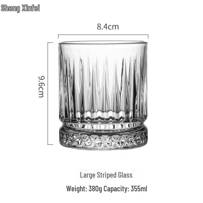 Cha Xun Commercial Octagonal Striped Glass Tumbler