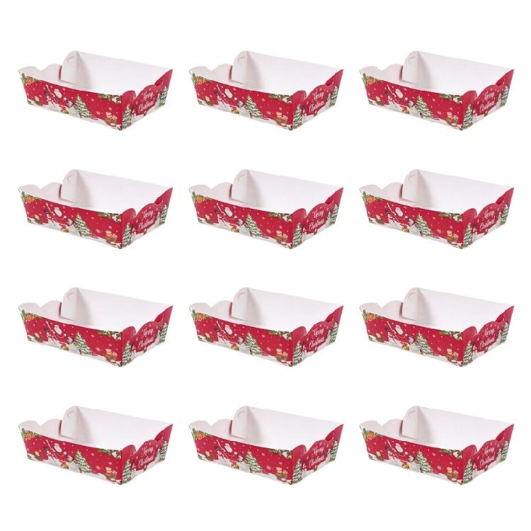 Bulk Disposable Christmas Snacks Boxes Paper Trays For Holiday Parties Paper Structure Festival Decoration