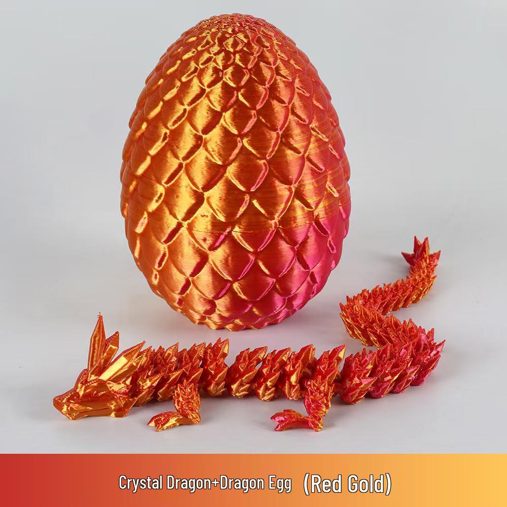 3D Printed Crystal Dragon Figurine with Movable Joints - Perfect Children's Birthday Gift