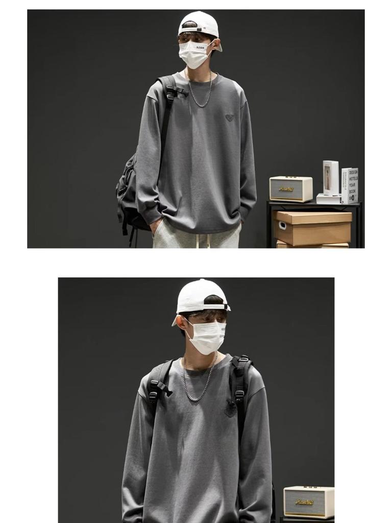 Herren Hoodie mit Rundhalsausschnitt - Neue Herbst/Winter Amerikanische Trendmarke, Lockerer Schnitt, Ohne Kapuze, Lässiges Oberteil
