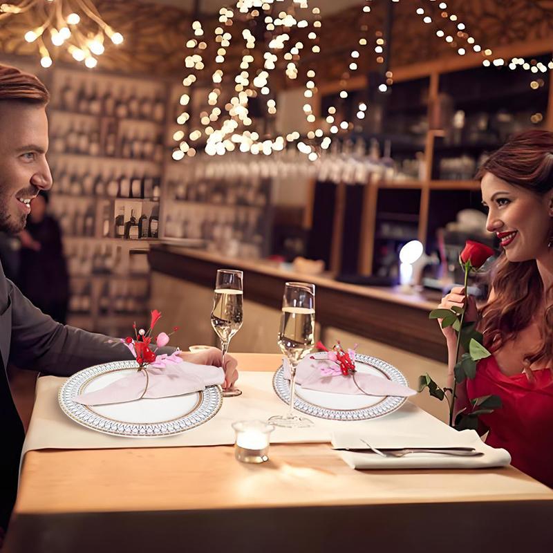 10 шт. Кольца для салфеток в форме сердца ко Дню святого Валентина, Кольцо для салфеток в форме цветка-сердца, Кольца для салфеток в форме сердца ко Дню святого Валентина, Для Дня матери