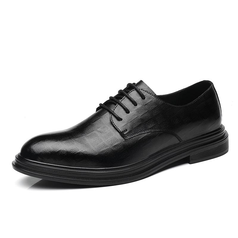 Leather Shoes Men's Formal Business Leather Soft Sole British Thick Sole Inner Height Increase Casual Foreign Trade Suit Shoes