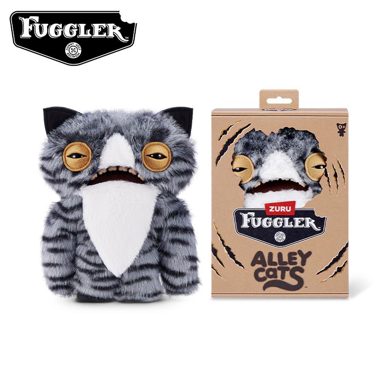 Original Fuggler Alley Cats Plüschtiere Falten McStinkles Jauler Weitäugig Lustiges Hässliches Monsterpuppe Katze Sammlerstücke Geschenke Dekoration beige