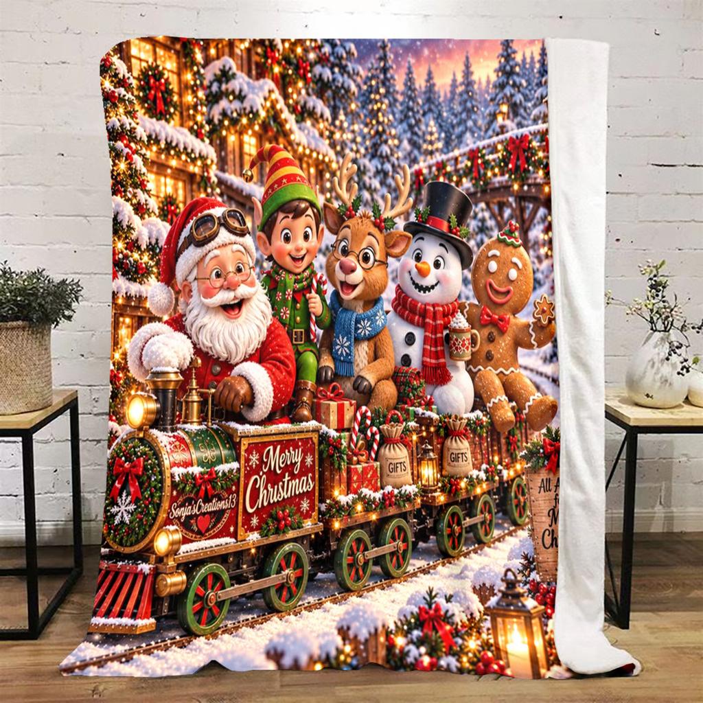 Christmas Plush Blanket Soft Comfortable All Seasons Perfect Sofa Office Naps Outdoor Travel Makes Great Gift