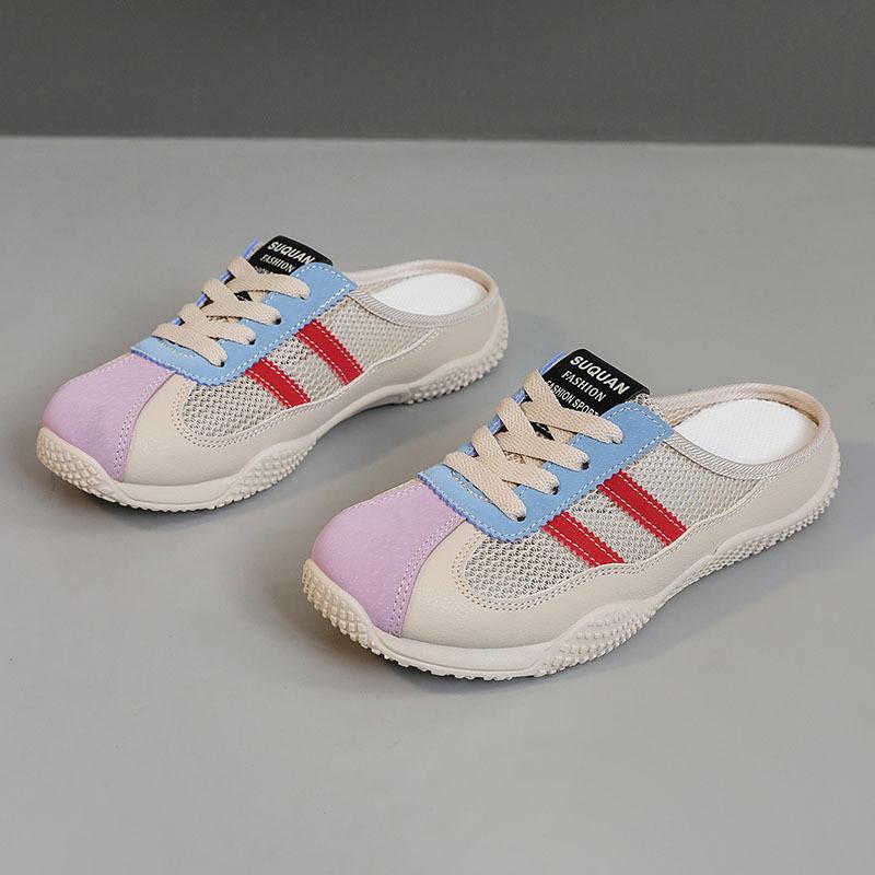 K1512 Baotou Slippers 2025 Spring, Summer and Autumn Mesh Breathable Casual Shoes Wear-resistant Breathable Shoes Student Board Shoes
