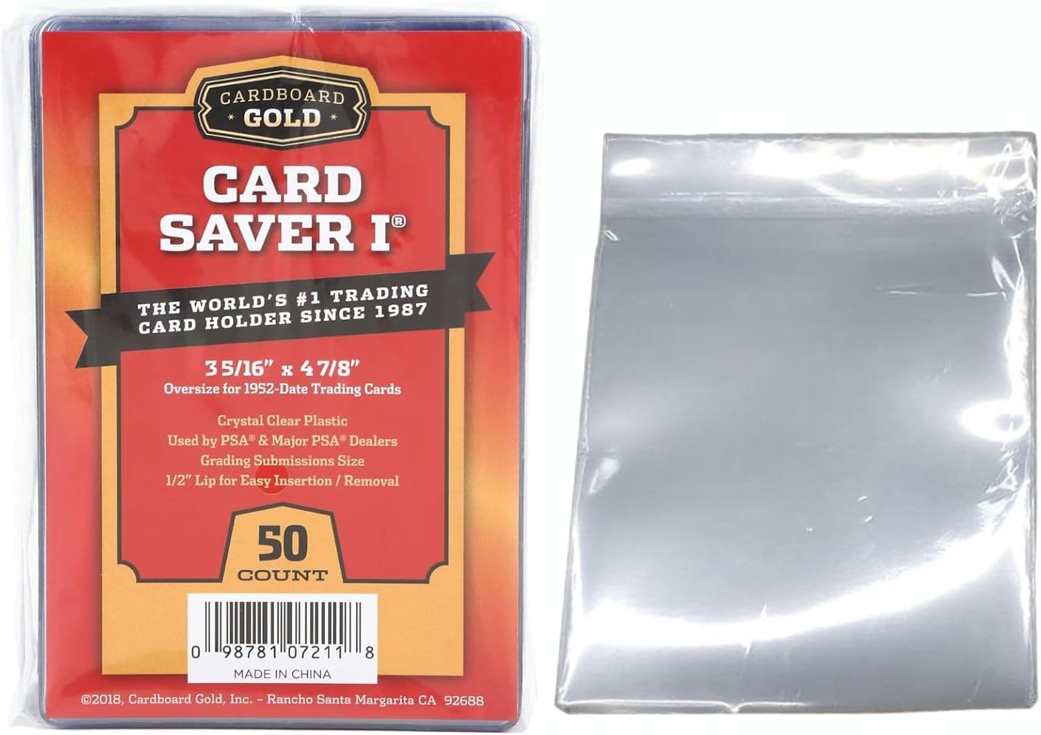 Cardboard Gold Card Saver 1 Сливы PSA 50 Слив Импортный (50 Включено) Подано, Установлено,