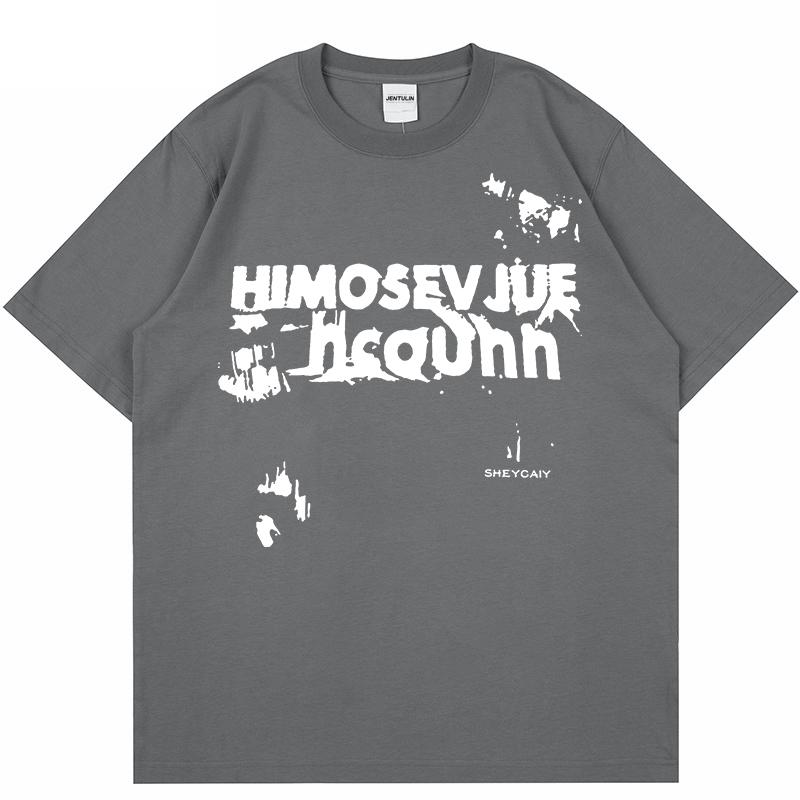 

Fashion Korean Mens Tshirt Oversized Tees Gothic Hip Hop Harajuku Aesthetic Graphic Print Y2K Clothing Streetwear Vintage Tops S