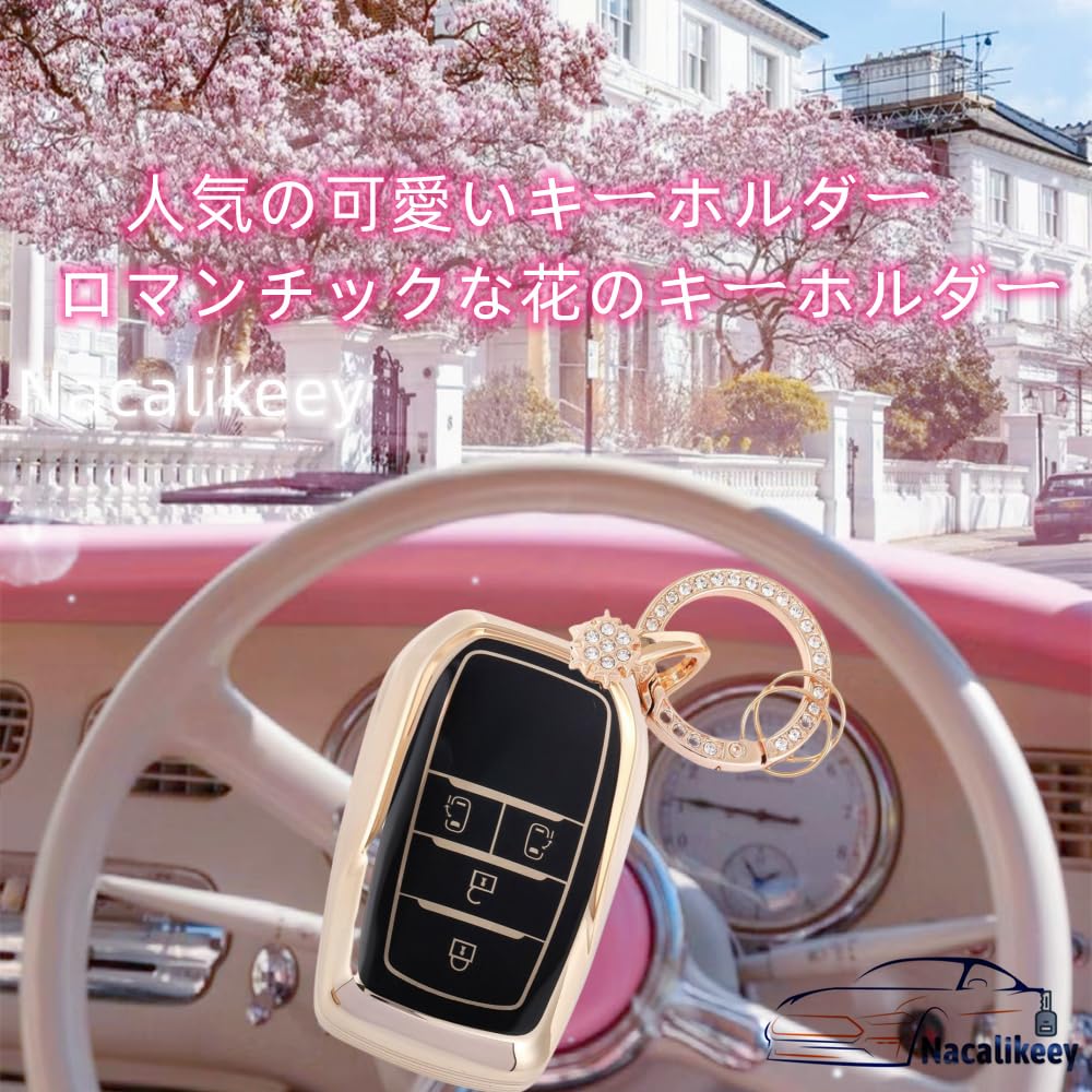 Nacalikeey Cute Key Case, Snow Key Holder, Key Case, Sparkle, Key Cover, Gorgeous Style, Black