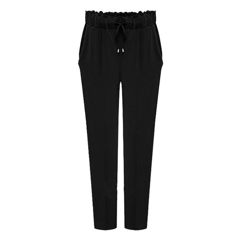 Comfortable Women Harem Pants Long Trousers With Drawstring And Breathable Fabric