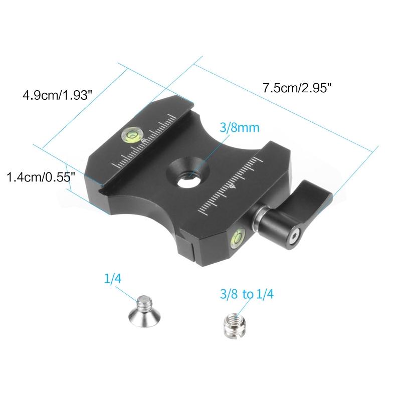 Quick Release Clamp Adapter Aluminium Alloy 3/8 To 1/4 Screw Mount Adaptor for Ballhead Tripod SLR Cameras