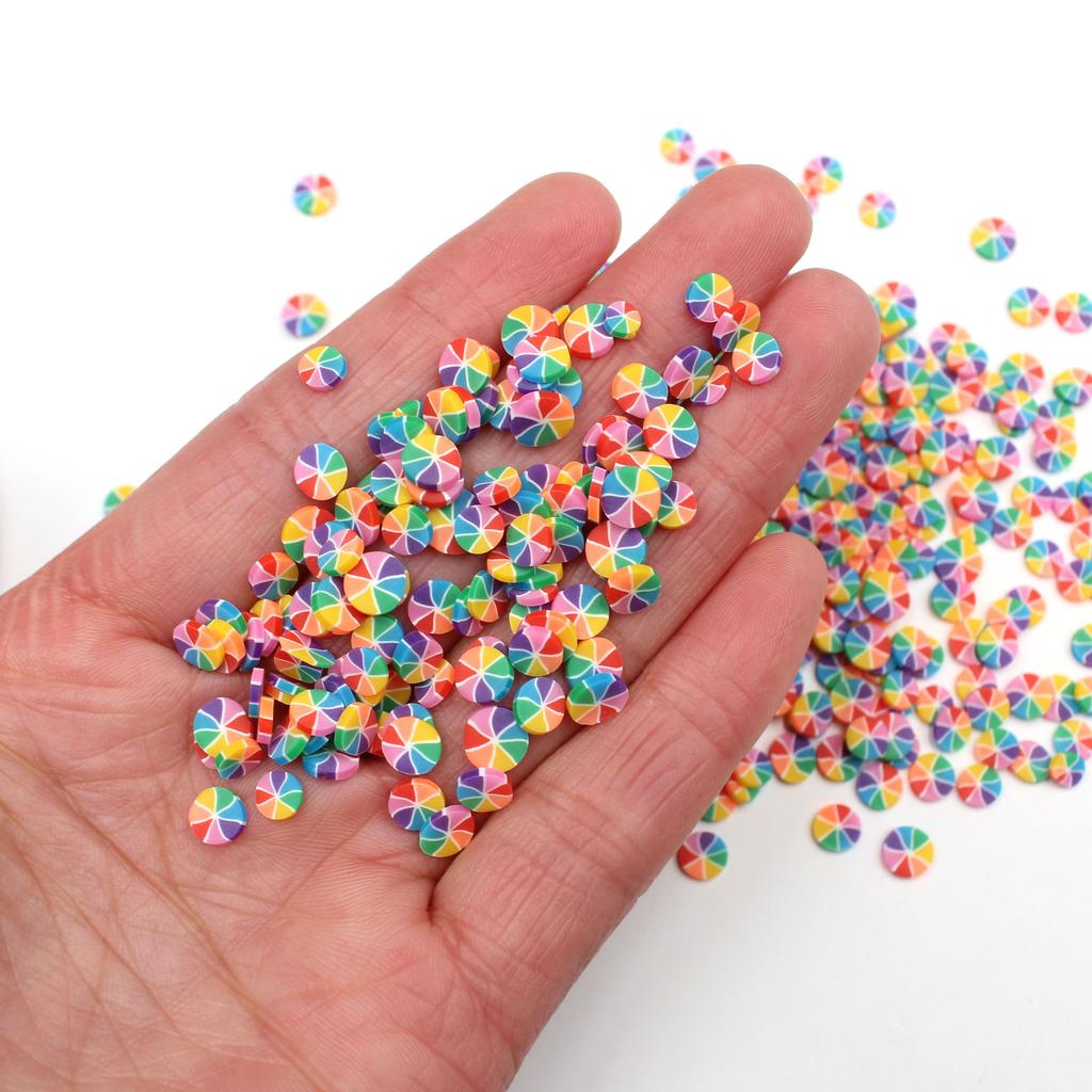 Hot Selling 5mm Soft Non-toxic Polymer Clay Candy Slices Figurine Sprinkles for Slime Crafts Making
