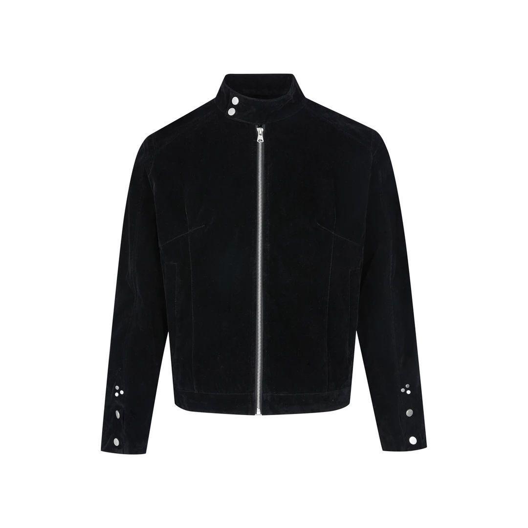 

Lade Осень Новое время Ретро замшевая куртка-харрингтон со стойкой для мужчин и женщин 2XL