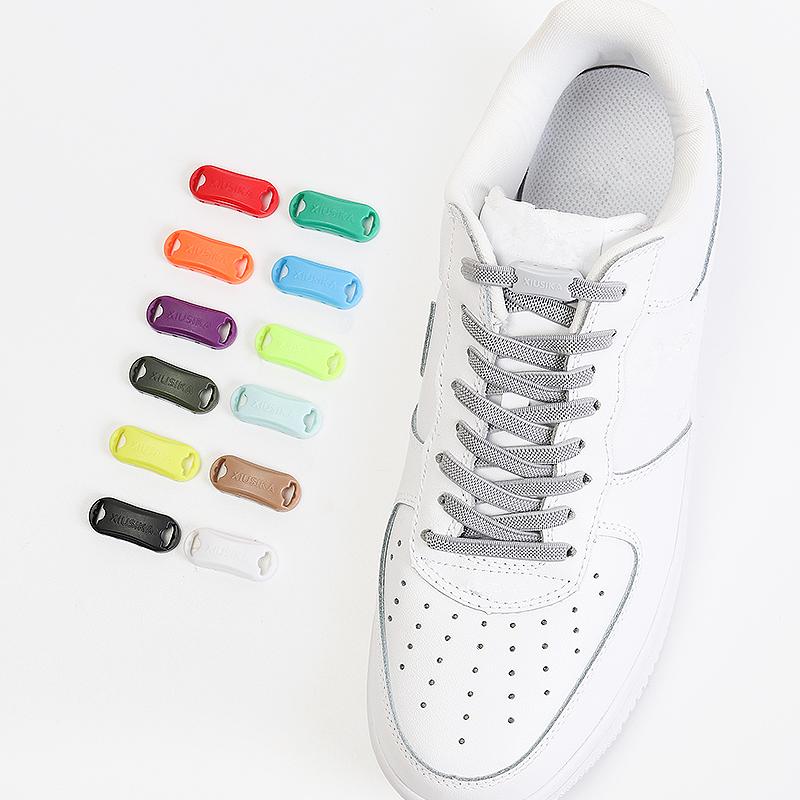 2pcs/pai Elastic Laces Buckle Shoelaces for Sneakers Shoelace Accessories Plastic Shoelace Lock Sports Shoe Kit AF1 Shoe Decora