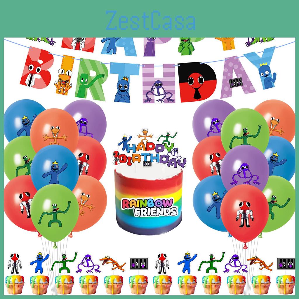 Roblox Rainbow Friends Party Supplies Banner Cake Topper Balloons Birthday Kids