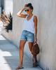Women's Versatile Ripped Summer Shorts - Washed Straight-Leg Jeans