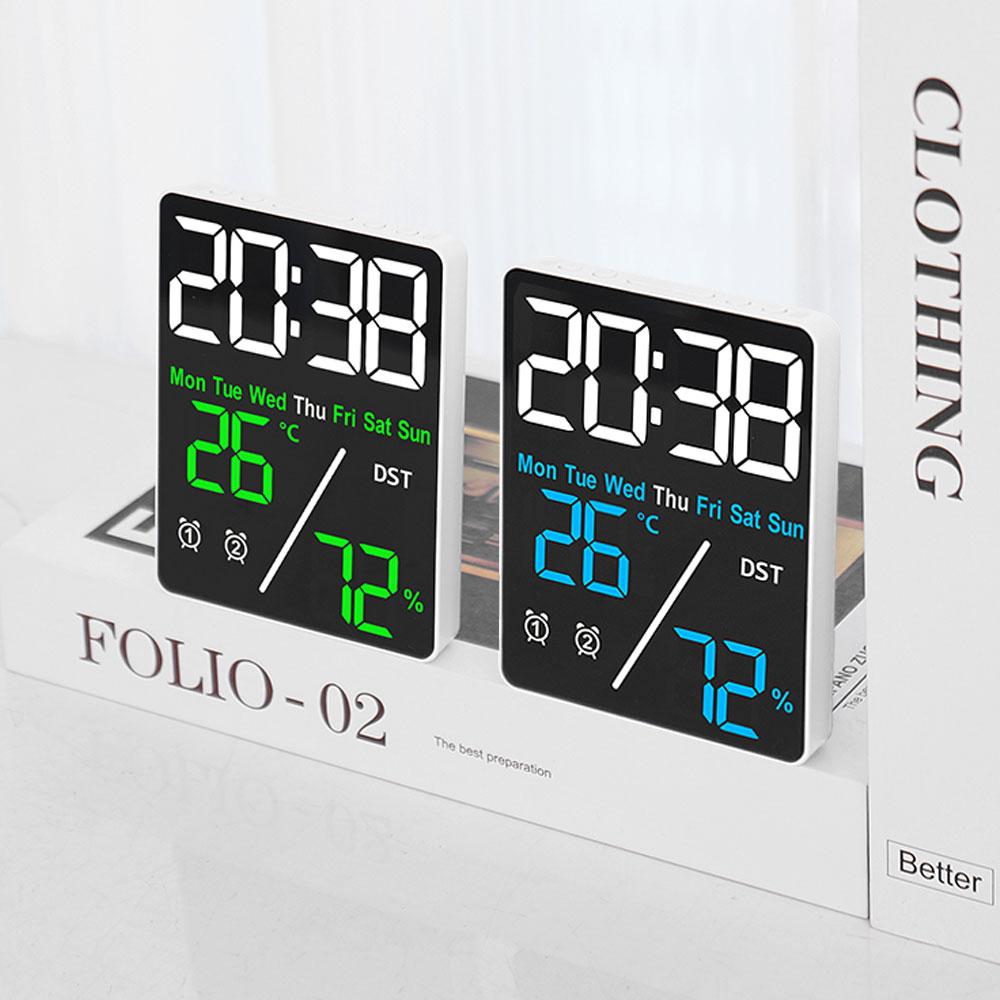 Yujeubi Black Face Led Temperature And Humidity Clock Bf5508