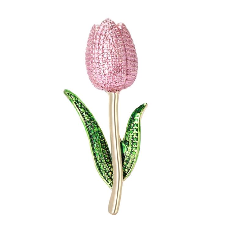 Vibrant Enamel Tulips Brooch Stylish Metal Art Multi Purpose Decoration For Women Fashionable Everyday Jewelry
