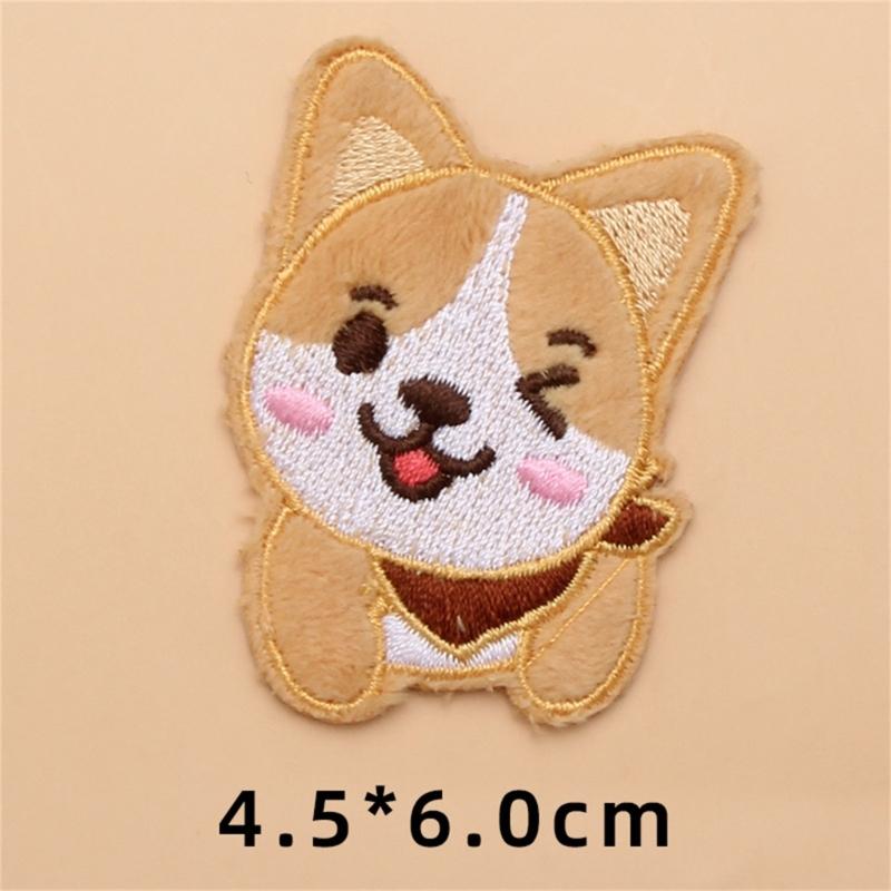 10Pcs Dog Embroidery Iron On Patches Adhesive Embroidery Appliques For Clothing Jackets Bags Hat Decoration and Sewing