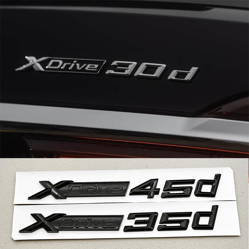 3D ABS Black Logo XDrive 30d 35d 40d 45d 50d 55d Emblem Car Trunk Fender Side Badge StickerFor BMW X3 X5 X6 X7 F25 F15 G01 G05