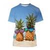 T-Shirt per Ragazzi Casual Cartone Animato Frutta Ananas Stampa Tridimensionale T-Shirt Abbigliamento da Esterno per Bambini Vestiti per Bambini