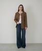 DEHEVE Classic Wool Collarless Jacket [Brown]