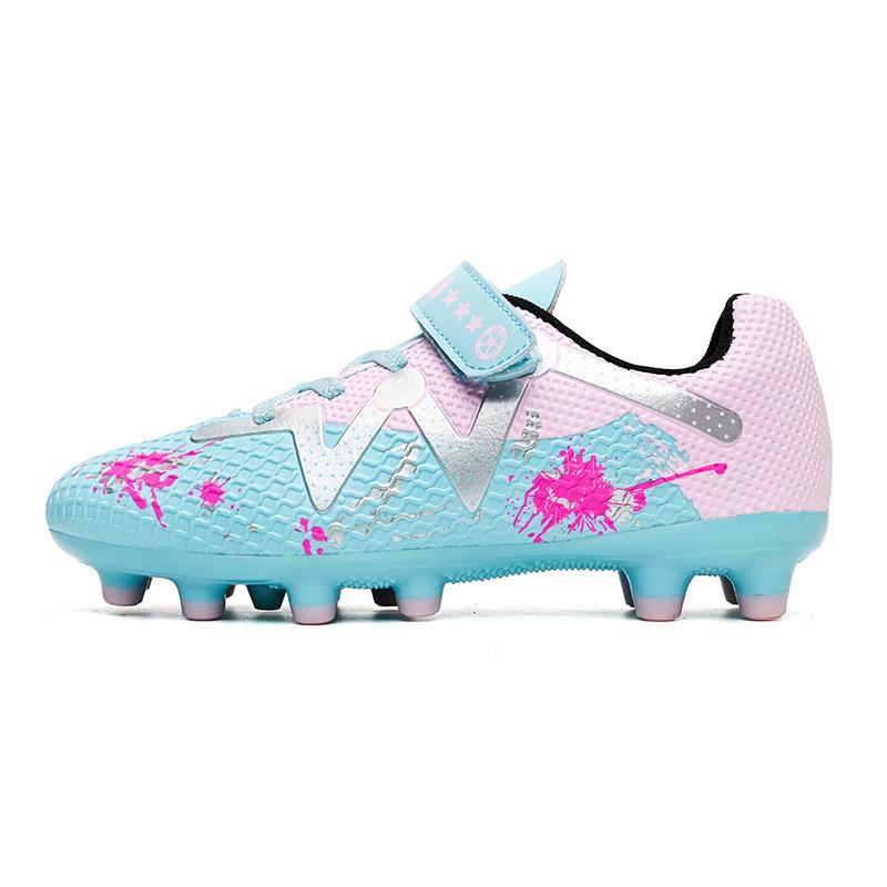 2025 Spring and Summer Velcro Breathable Children's Football Shoes Campus Football Sports Shoes Professional Anti-skid Training Shoes