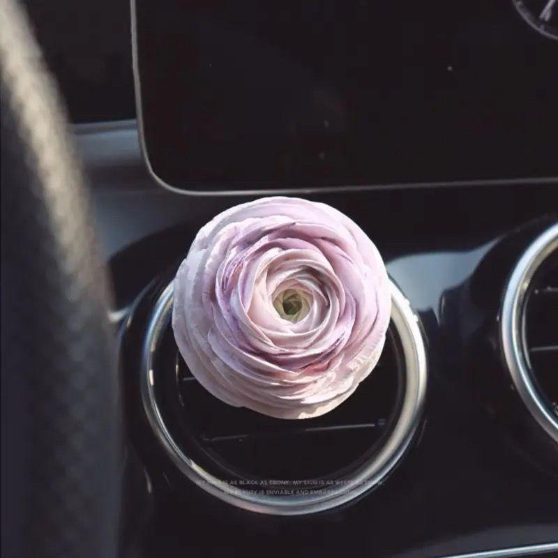 Air Outlet Flower Aromatherapy Car Decoration Gardenia Tulip Rose Peach Blossom Car Perfume Fragrant Stone Pendant