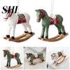 Christmas Decoration Retro Pendant Cute Colored 3D Cartoon Rocking Horse Resin Hanging Ornament Vintage-inspired Holiday Decorations for Tree