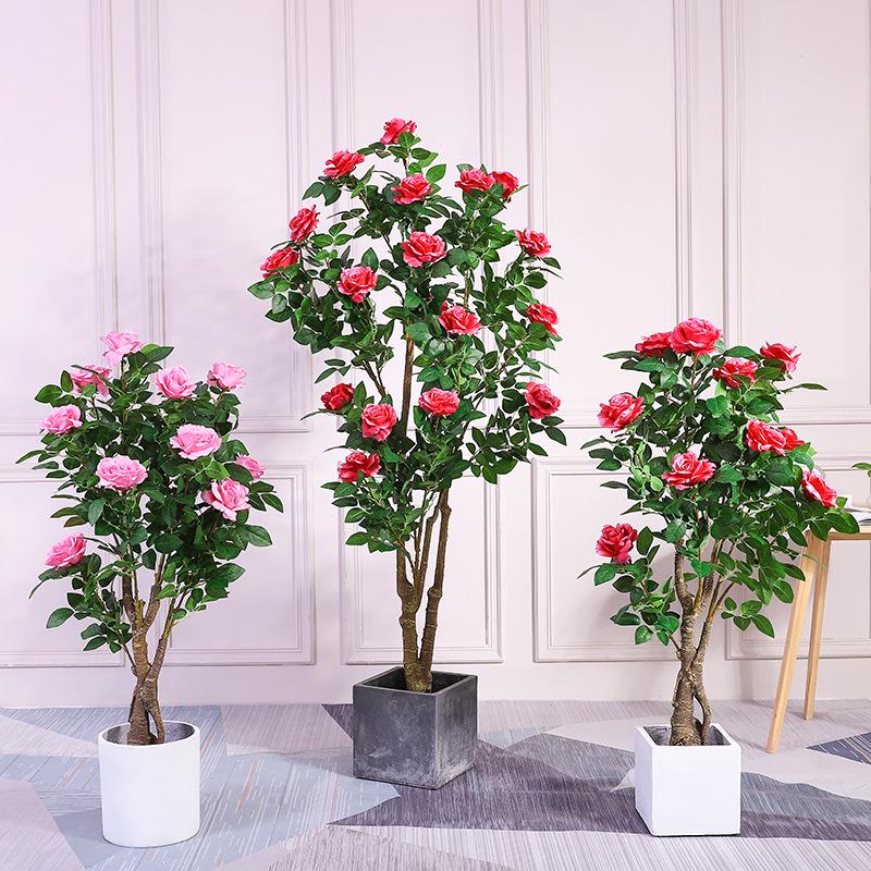 Artificial Potted Rose Peony Flower - Indoor Decorative Bonsai Plant