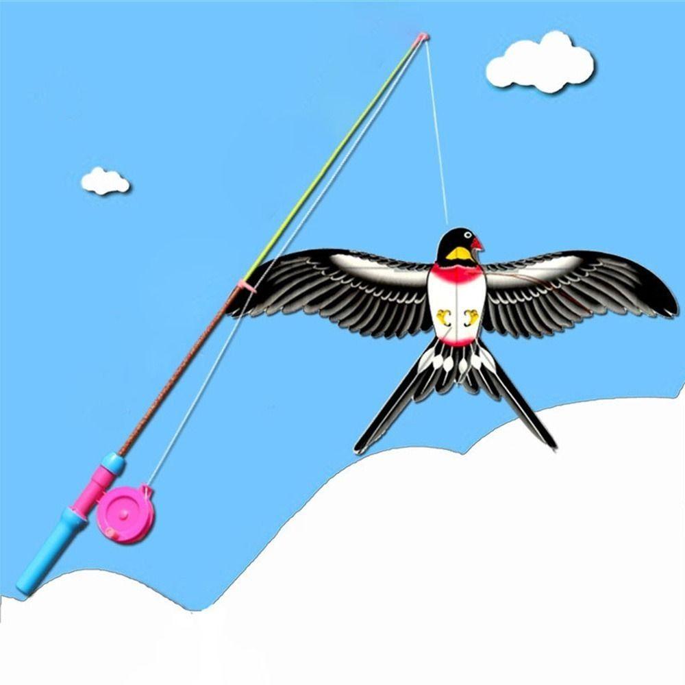 38cm/58cm/80cm Children Fishing Kites Rods Stretchable Cartoon Mini Kites Rods Diverse Styles with 50meters Line Fishing Rods