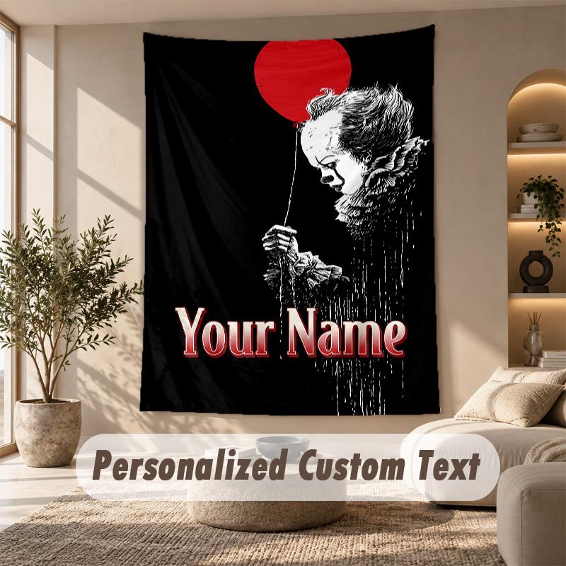 Tapestry Custom Name Text, Wall Hanging Tapestry Home Room DecorIT Pennywise