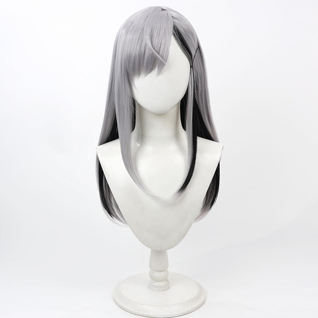 Laubao Shopping Higuchi Kaede Cosplay Long Straight Costume Accessory for and More Wig, Gray/Black Hair, Mesh, Hair, Heat-Resistant, Disguise,