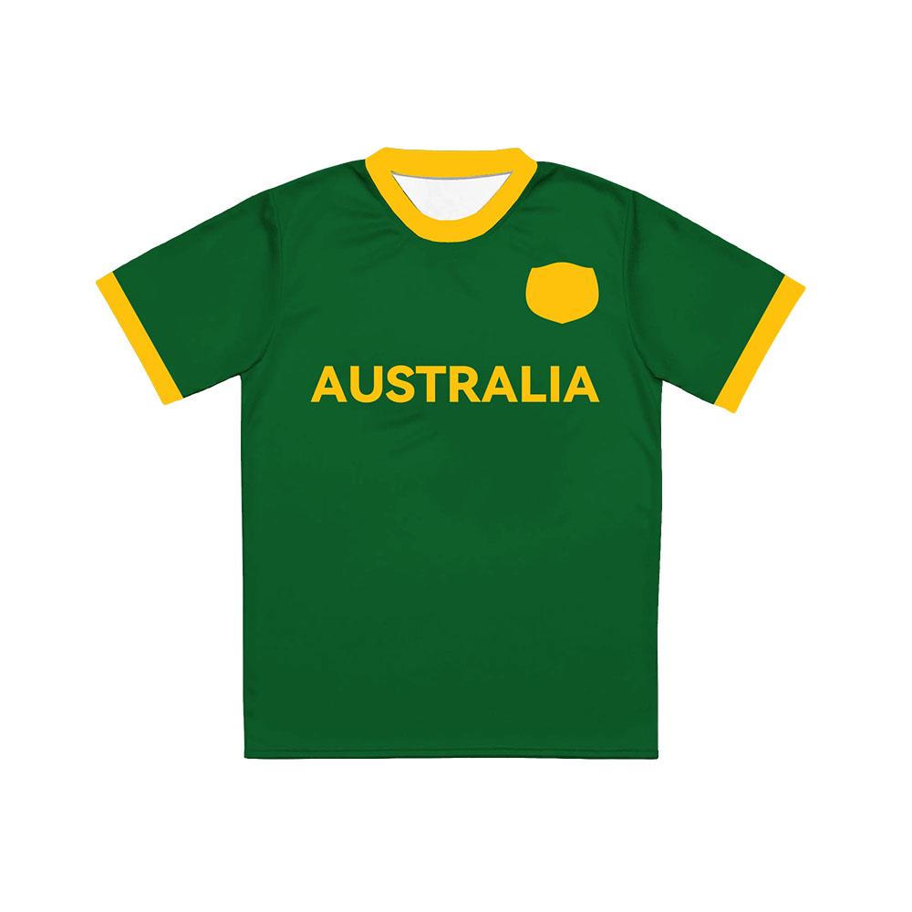 Camiseta de Fútbol Australia Camiseta Cuello Redondo Hombres Mujeres Camiseta Unisex Streetwear Moda Estampado Gráfico Merch Ropa Casual