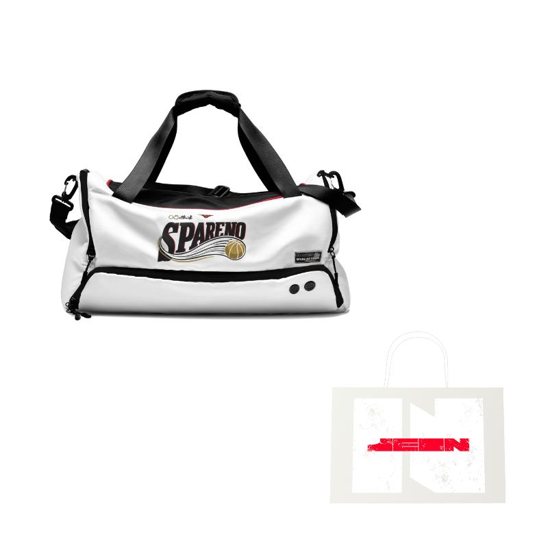 Spare No Pains Polyester Gym Bag Large Unisex White s2001X
