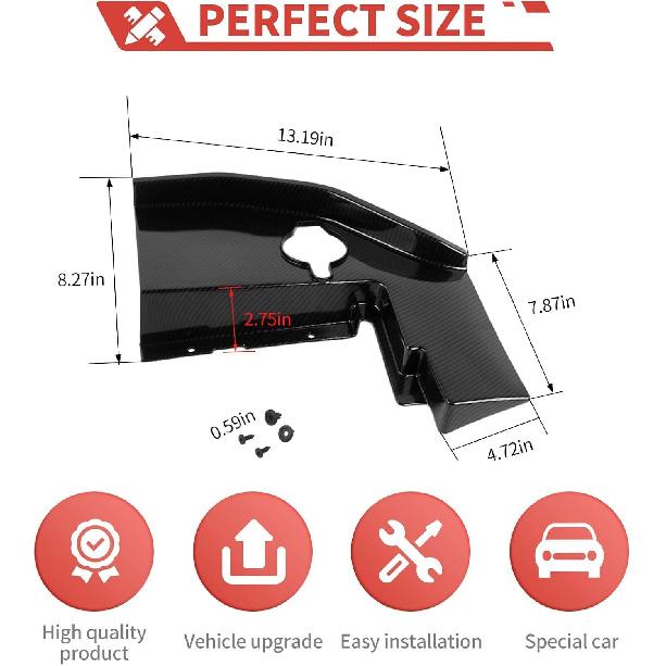 Windshield Washer Tank Engine Bay Side Panel Cover Accessories Compatible with Dodge Charger/Chrysler 300 300c 2011-,for Dodge Challenger